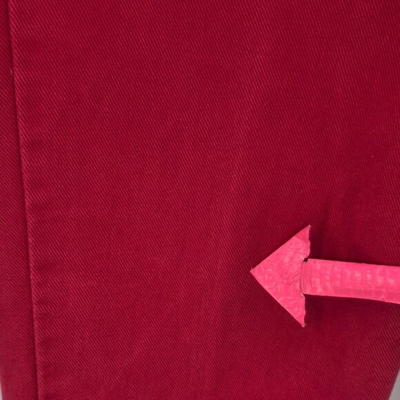 Vintage Guess Womens 31 Jeans High Rise Red Denim Barrel Mom Made In USA 1990s - Picture 6 of 12